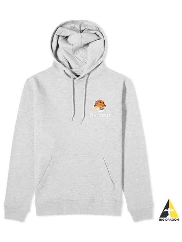 Fox Head Logo Hoodie Grey - BARBOUR - BALAAN 2