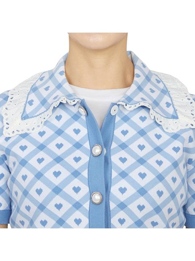 Check Jacquard Cardigan Light Blue - ALESSANDRA RICH - BALAAN 9