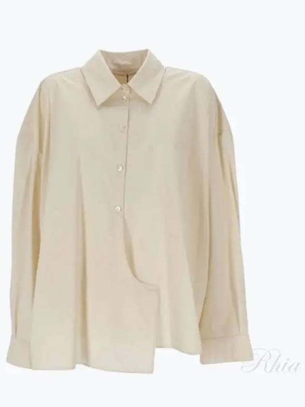 Dry Silk Straight Collar Twist Shirt Cream - LEMAIRE - BALAAN 2