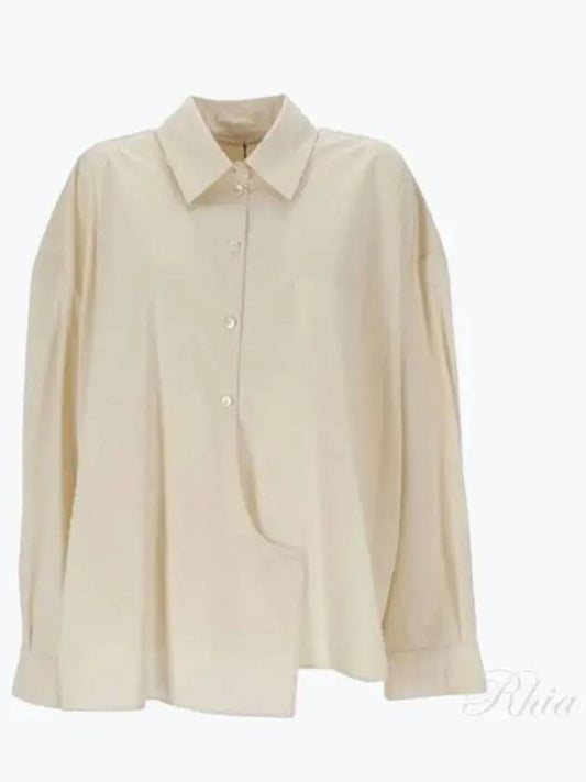 Dry Silk Straight Collar Twist Shirt Cream - LEMAIRE - BALAAN 2