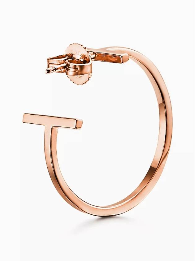 Tiffany Tiffany T hoop earrings rose gold medium women's earrings - TIFFANY & CO. - BALAAN 4