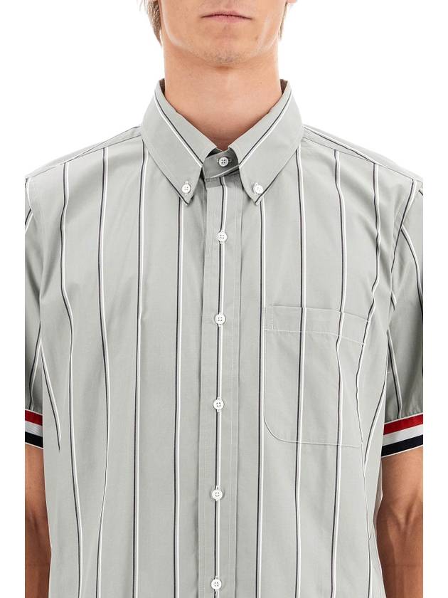 striped short-sleeved shirt - THOM BROWNE - BALAAN 4