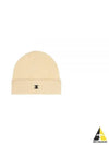 Triomphe Logo Cotton Beanie Ivory - CELINE - BALAAN 2