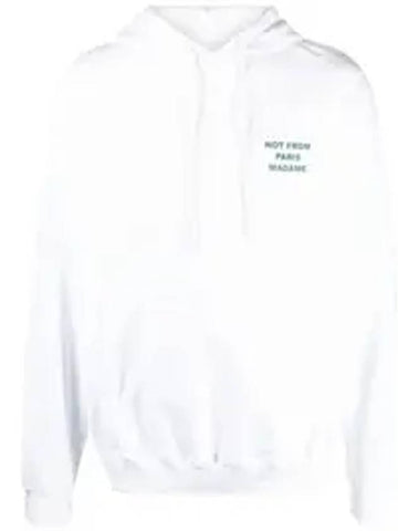 Slogan Logo Cotton Hoodie White - DROLE DE MONSIEUR - BALAAN 1