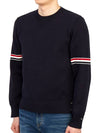 Men's Milan Stitch Armband Crew Neck Knit Top Navy - THOM BROWNE - BALAAN 3