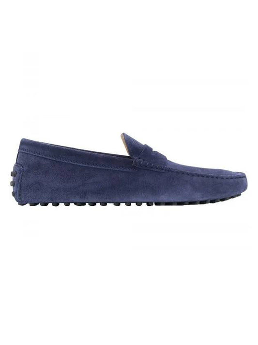 Men's Suede Gommino Driving Shoes Blue - TOD'S - BALAAN 1