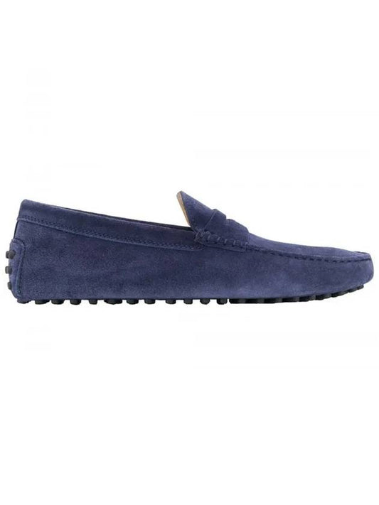 Men's Suede Gommino Driving Shoes Blue - TOD'S - BALAAN 1