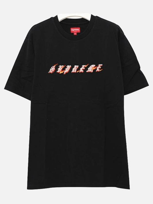 SS22KN81 BLACK Fire Logo T Shirt - SUPREME - BALAAN 2