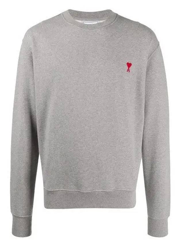 Small Heart Logo Sweatshirt Grey - AMI - BALAAN 2