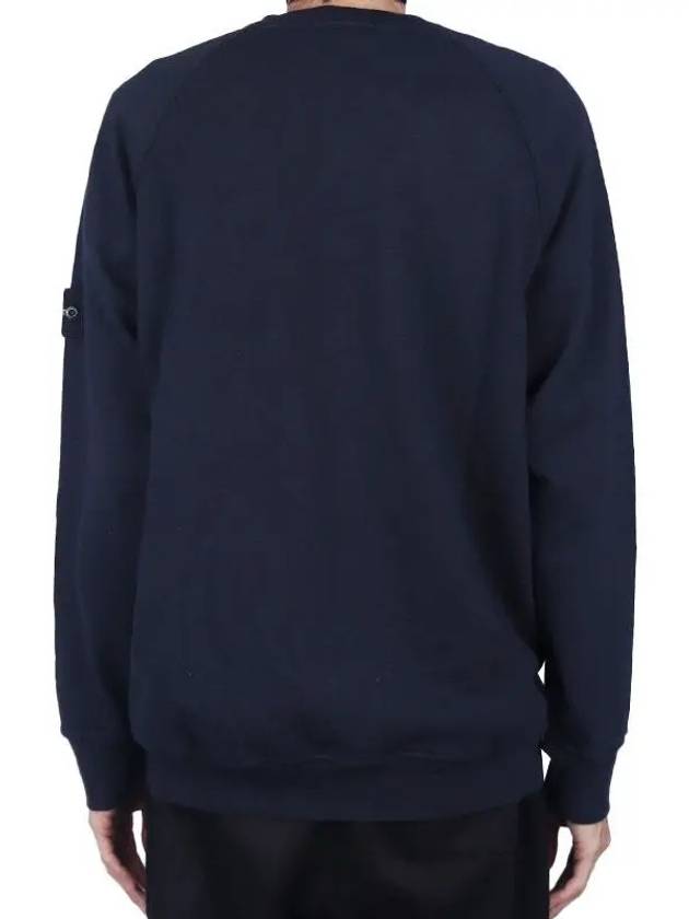 Cotton Crew Neck Sweatshirt Navy - STONE ISLAND - BALAAN 4