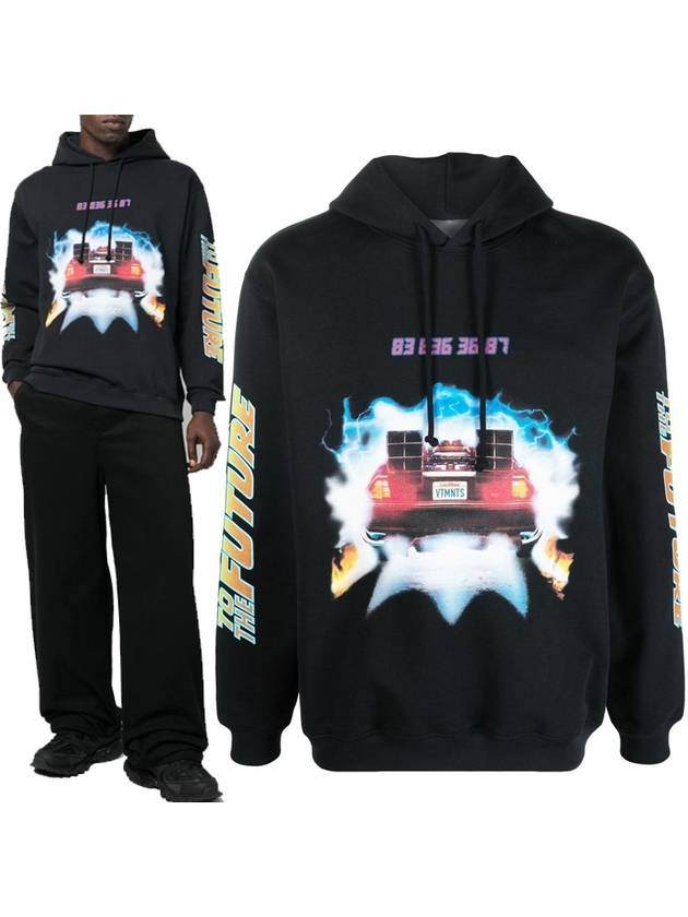 Back To The Future Print Hoodie Black - VETEMENTS - BALAAN 2