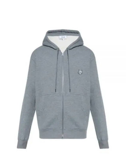 Bold Fox Head Patch Cotton Zip-Up Hoodie Grey - MAISON KITSUNE - BALAAN 2