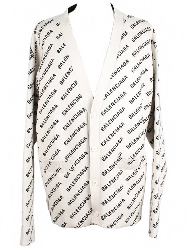 All over multi logo cardigan L - BALENCIAGA - BALAAN 1