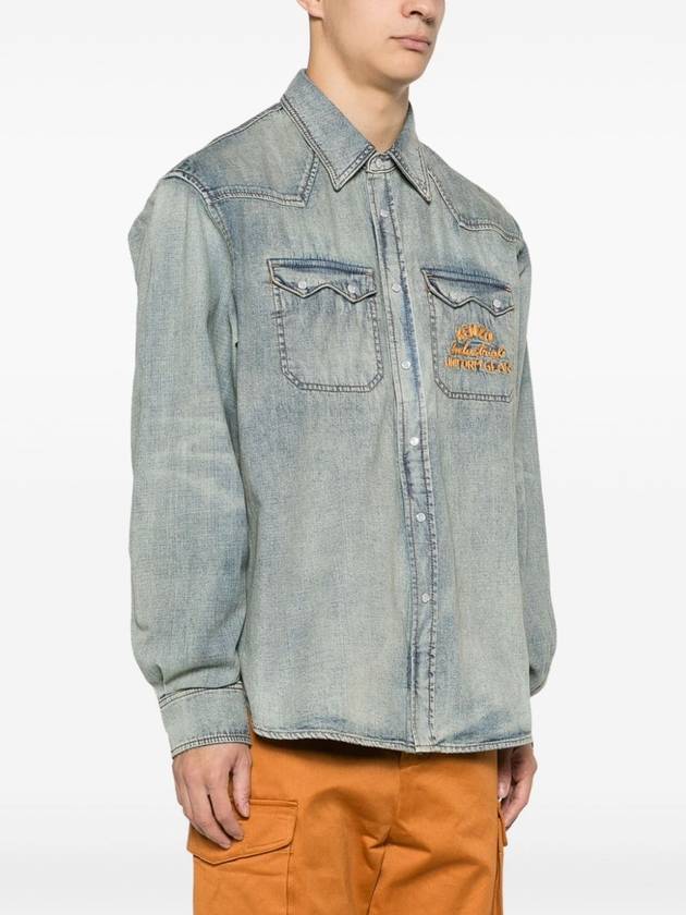 Droz Varsity Denim Western Shirt FE5 5DC41 36E 8DY - KENZO - BALAAN 4