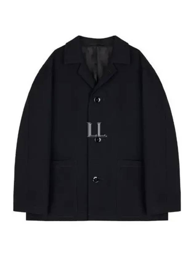 Curved Shoulder Button Jacket Black - LEMAIRE - BALAAN 2