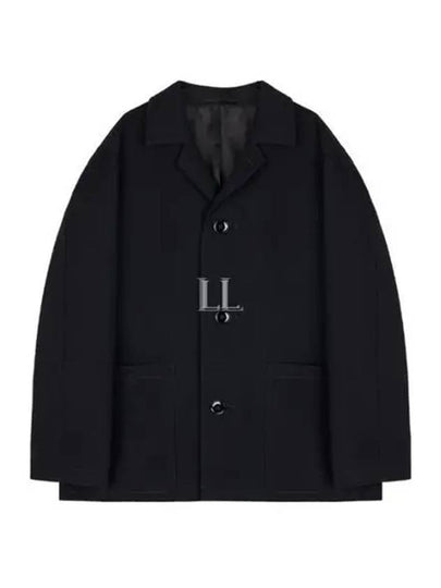 Curved Shoulder Button Jacket Black - LEMAIRE - BALAAN 2