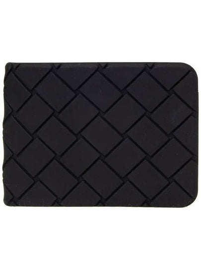 Intrecciato Rubber Half Wallet Black - BOTTEGA VENETA - BALAAN 2