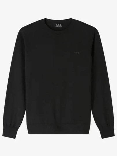 Philo Embroidered Logo Wool Knit Top Black - A.P.C. - BALAAN 2