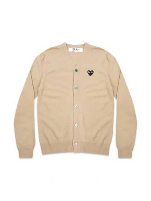 Black Heart Wappen Wool Cardigan Beige - COMME DES GARCONS - BALAAN 2