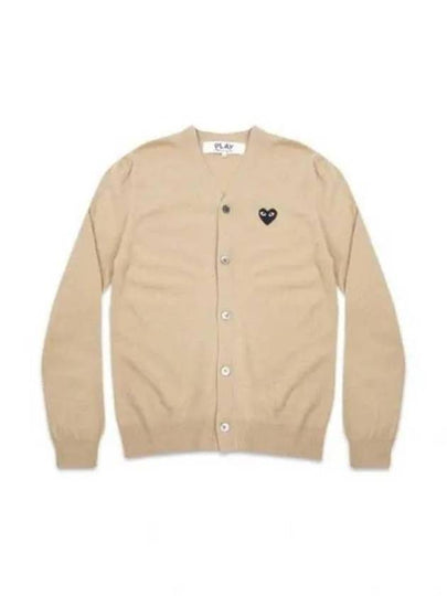 Black Heart Wappen Wool Cardigan Beige - COMME DES GARCONS - BALAAN 2