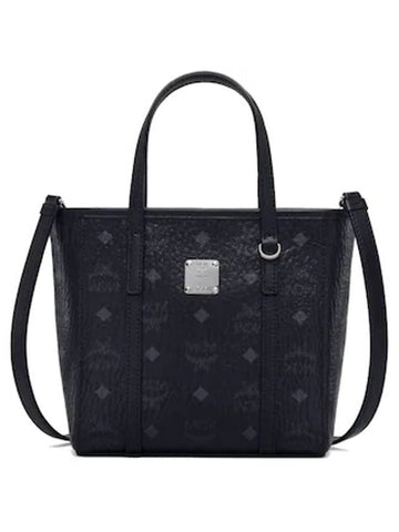 Aren Visetos Shopper Tote Bag Black - MCM - BALAAN 1