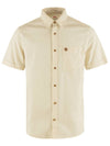 Men's Ovik Travel Short Sleeve Shirt Chalk White - FJALL RAVEN - BALAAN 2