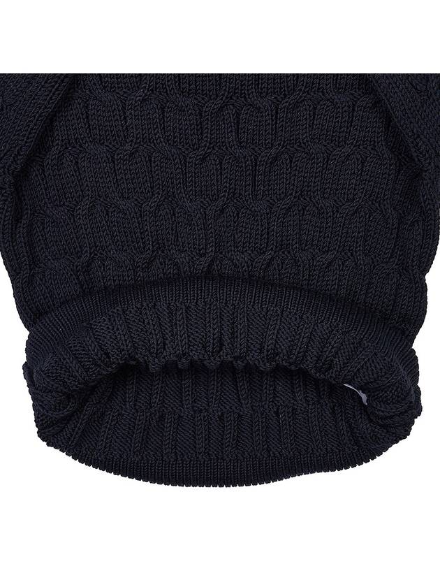 Merino Crisscross Cable Stitch Crewneck Knit Top Navy - THOM BROWNE - BALAAN 9