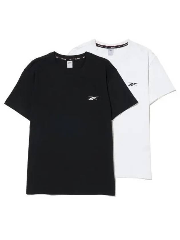 Muscle fit 2 pack small logo t shirt black white - REEBOK - BALAAN 1