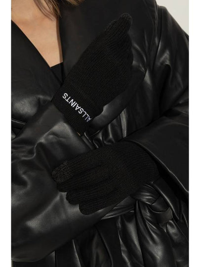 AllSaints Logo Gloves, Women's, Black - ALLSAINTS - BALAAN 2