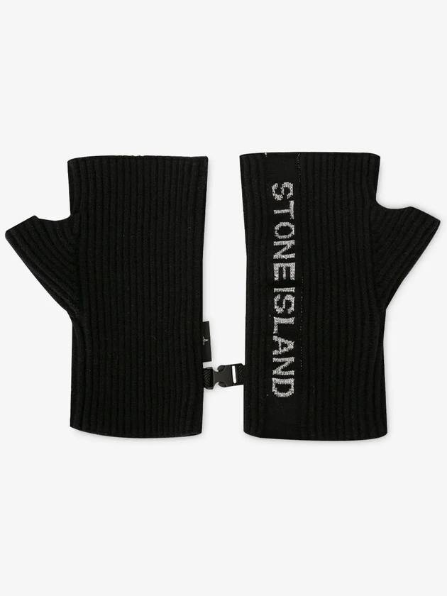 Men's Lettering Logo Gloves Black - STONE ISLAND - BALAAN 3