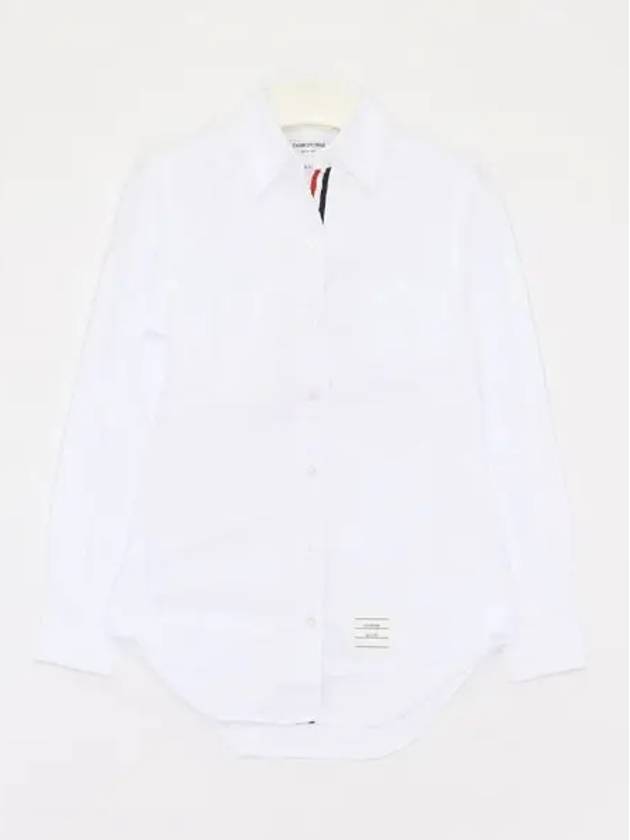 Women's Hidden Three Stripes Oxford Classic Shirt White - THOM BROWNE - BALAAN 2