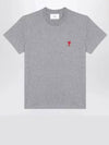 Small Heart Logo Short Sleeve T-Shirt Grey - AMI - BALAAN 2