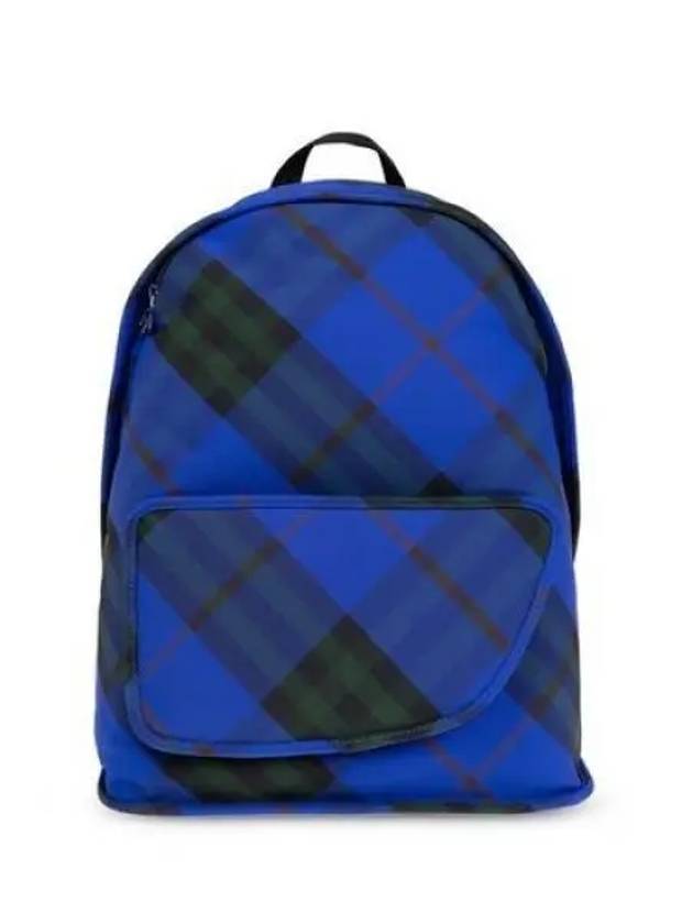 Shield Check Print Backpack Blue - BURBERRY - BALAAN 2