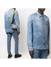 Diag Paint Denim Long Sleeve Shirt - OFF WHITE - BALAAN.