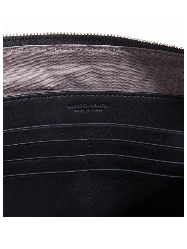 Intrecciato Document Leather Clutch Bag Black - BOTTEGA VENETA - BALAAN 8