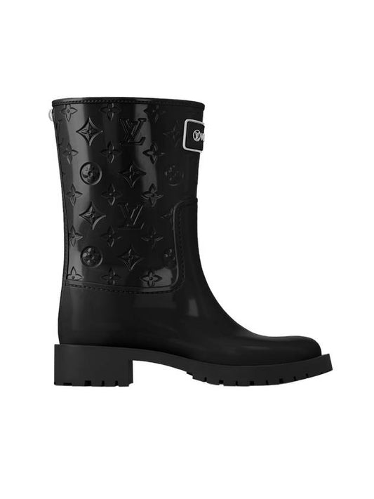 Drops Flat Half Rain Boots Black - LOUIS VUITTON - BALAAN 1