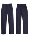 Tailored Crop Straight Pants Navy - AMI - BALAAN 3