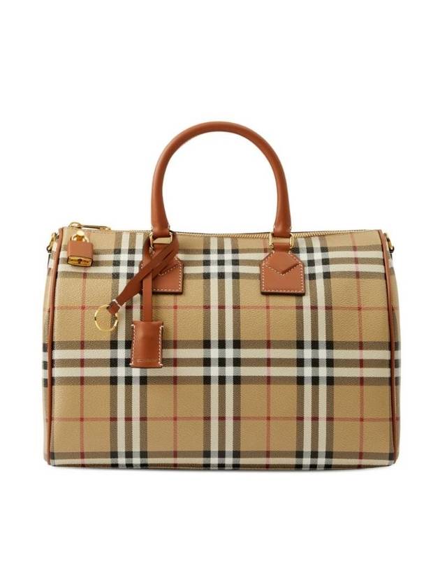 Medium Check Bowling Tote Bag Archive Beige Briar Brown - BURBERRY - BALAAN 1