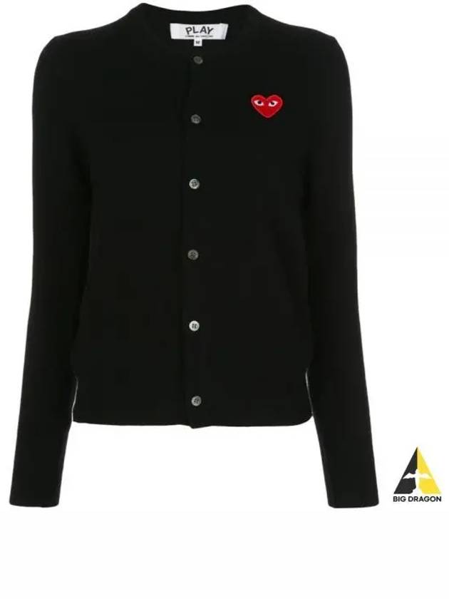 Red Heart Waffen Cardigan Black - COMME DES GARCONS - BALAAN 2