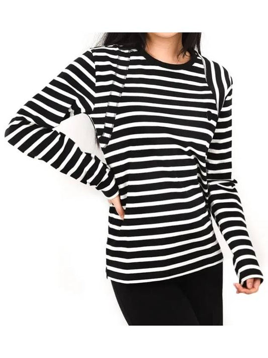 Women s Skull Patch Striped Long Sleeve T Shirt - ALEXANDER MCQUEEN - BALAAN 2