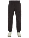 Stretch Cotton Tela Paracadute Cargo Straight Pants Black - STONE ISLAND - BALAAN 2