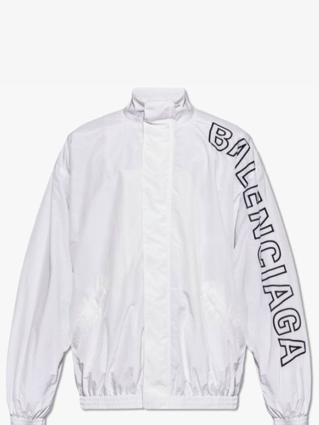 Embroidered Logo Track Jacket White - BALENCIAGA - BALAAN 3