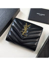 Cassandre Matelasse Compact Quilted Lambskin Half Wallet Black - SAINT LAURENT - BALAAN 4