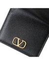 Compact V Logo Signature Calfskin Half Wallet Black - VALENTINO - BALAAN 6