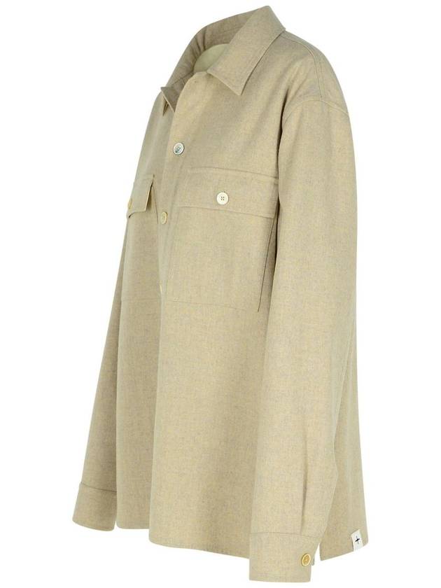 Jil Sander Beige Virgin Wool Shirt - JIL SANDER - BALAAN 2