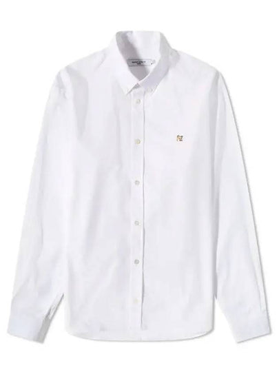 Small Fox Head Patch Classic Long Slevee Shirt White - MAISON KITSUNE - BALAAN 2