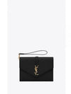 Matelasse Gold Logo Strap Clutch Bag Black - SAINT LAURENT - BALAAN 2