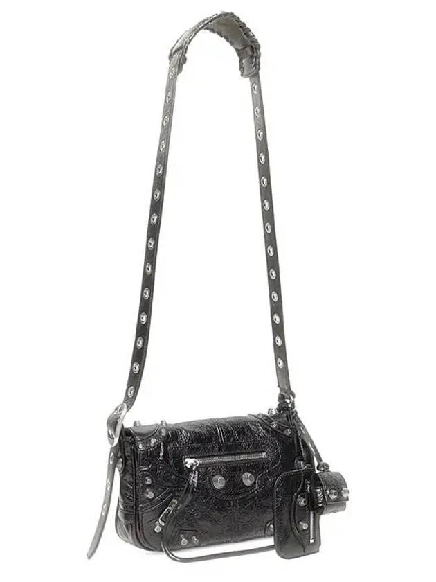 Zipper Stud Arena Lambskin Shoulder Bag Black - BALENCIAGA - BALAAN 3