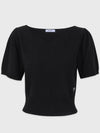 Bloom Heart Neck Knit Top Black - MICANE - BALAAN 5