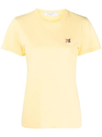 Fox Head Patch Short Sleeve T-Shirt Soft Yellow - MAISON KITSUNE - BALAAN 1